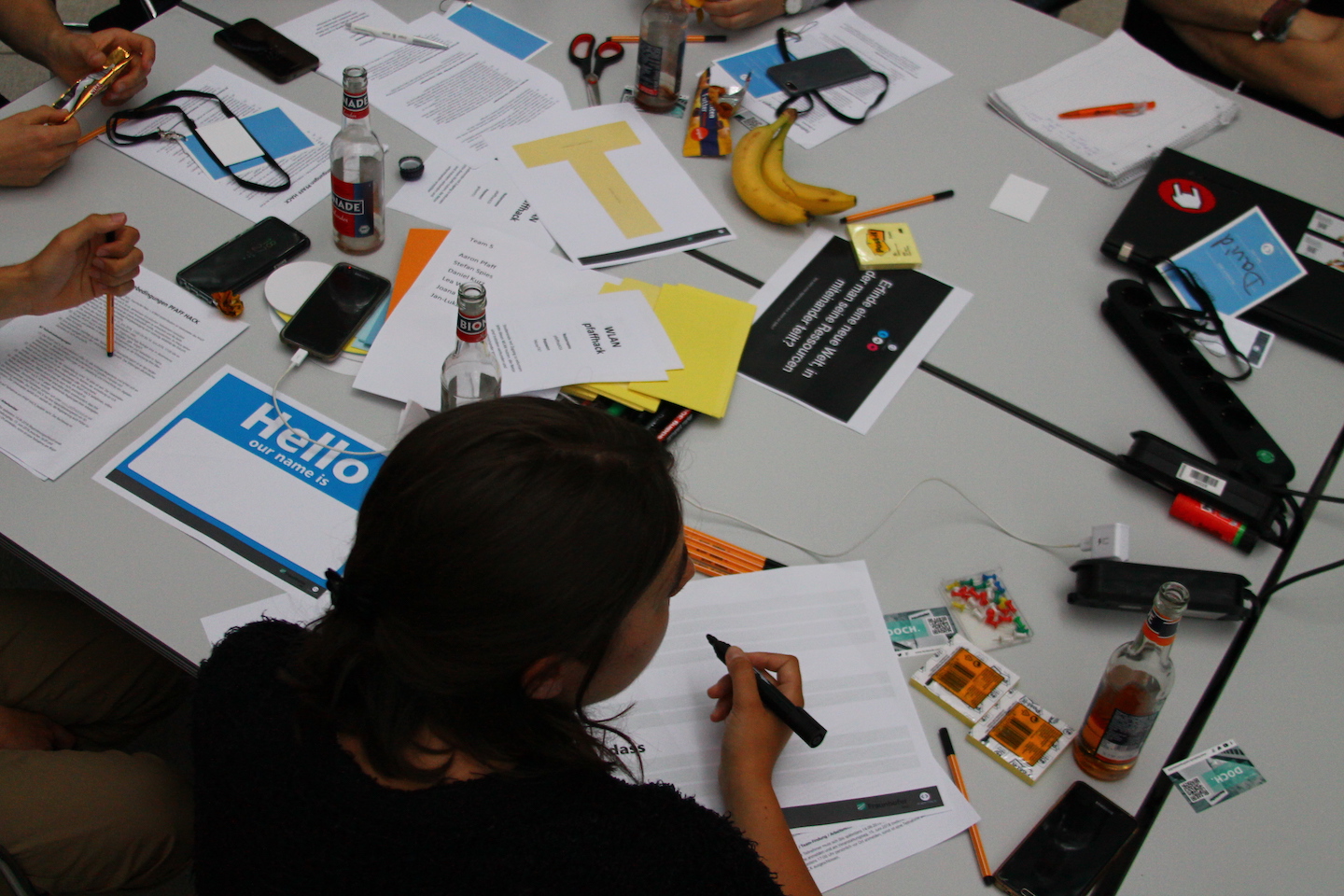 A table with posts its on it